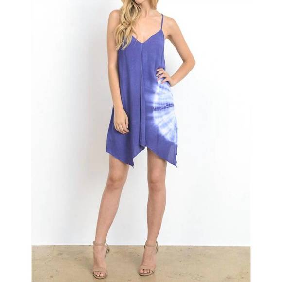 NEW HOMMAGE short tie dye dress in royal - Picture 1 of 4